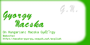 gyorgy macska business card